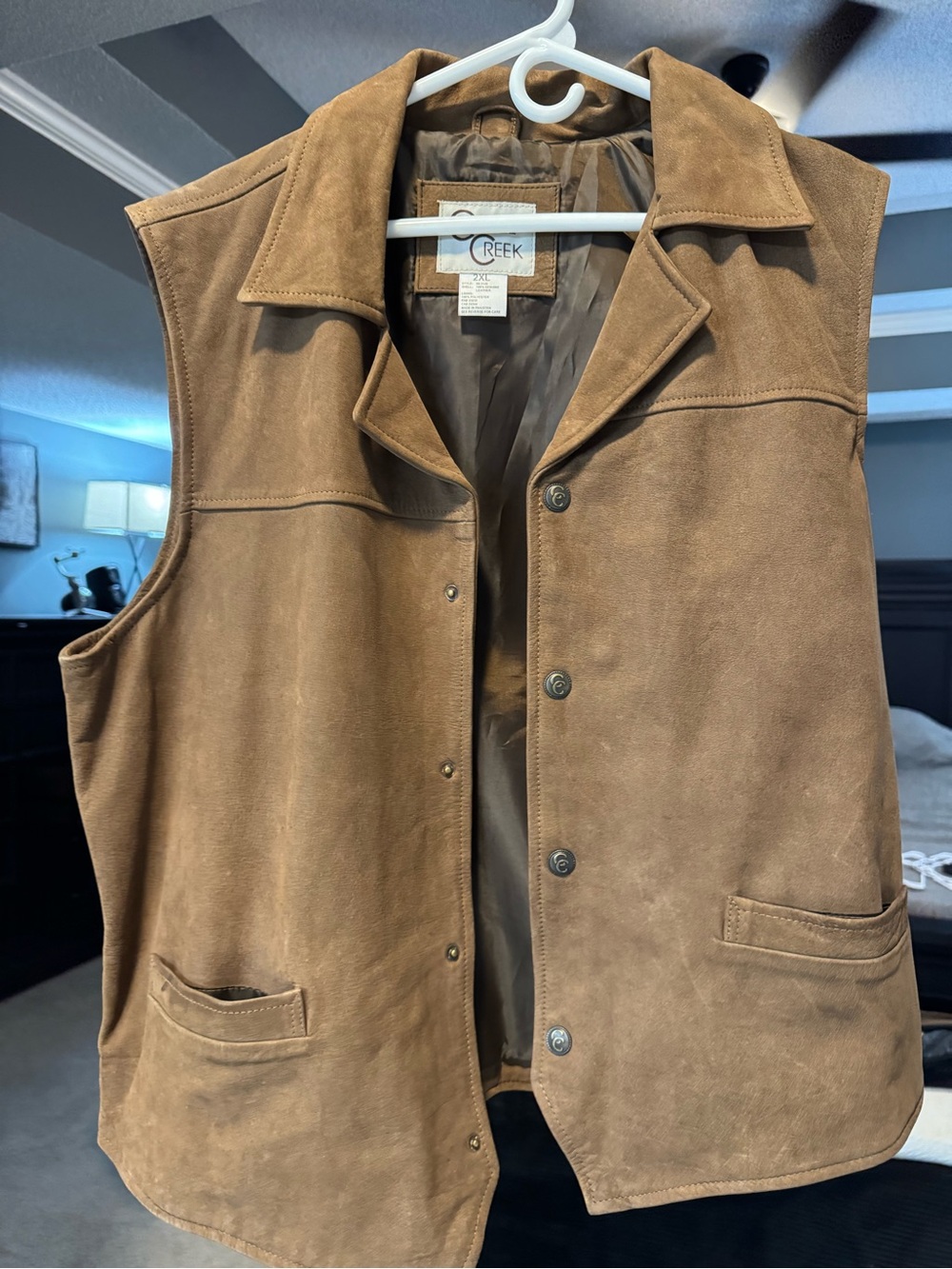 Men’s Brown Suede Vest Jacket